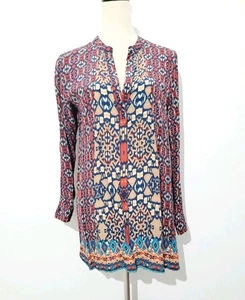 Soft Surroundings Boho Tunic Top Women’s Small Multicolor Geometric Ikat Design  - Picture 1 of 12