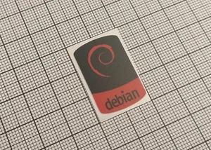 5 x Black & Red Debian Linux Stickers For The Computer Case 18 x 28 mm - Picture 1 of 1