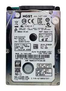 HGST Travelstar 500GB 2.5" SATA III 7200RPM HDD HTS725050A7E630 0J31015, TESTED - Picture 1 of 4