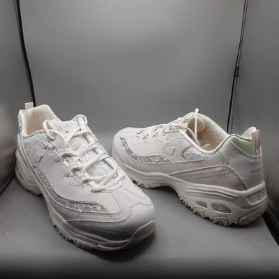 Skechers D'Lites_Floral Lace-Up Sneakers - Sunlit Garden Women's 11M Pink White - Image 1 of 4