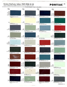 1949 1951 1950 1952 PONTIAC CHIEFTAIN CATALINA STREAMLINER 4952 PAINT CHIPS MS - Picture 1 of 1