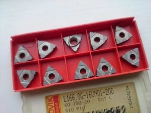 10 Sandvik threading inserts L166.0G-16UN01-200 S10 ( ext l lh 20 tpi UN 20TPI - Picture 1 of 2