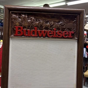 Vintage 1986 Budweiser Clydesdale Pferdewagen 32x19 Menü Tafel Schild #2b - Bild 1 von 21