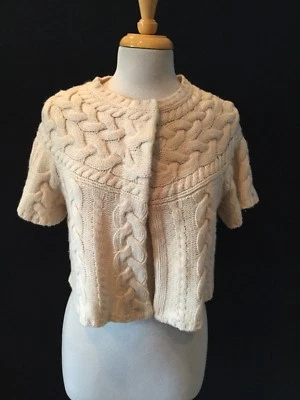 BCBG MAXAZRIA CREAM KNIT WOOL CARDIGAN- SIZE XS - Image 1 of 4