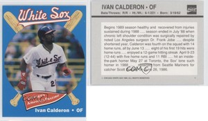 1989 Coca-Cola Chicago White Sox Ivan Calderon #7