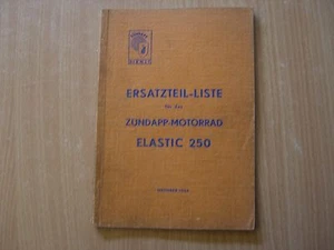 Zündapp Elastic 250 Ersatzteil Liste Katalog 10.1954 - Bild 1 von 5