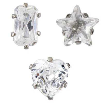 Aretes de acero inoxidable con forma de circonita cúbica sensible Studex garra de 5 mm Foto 1 de 2