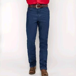 Pantalones de mezclilla Wrangler corte vaquero 936DEN ajustados rígidos índigo para hombre tallas 33x36 nuevos - Imagen 1 de 5