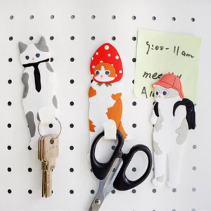 Cartoon PVC Cat Bent Leg Hook Multiuse Whiteboard Fridge Magnets Decoration - Picture 1 of 16