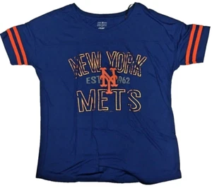 New York Mets MLB Women's Short Sleeve Varsity Stripe T-Shirt Small 4/6 - Picture 1 of 1