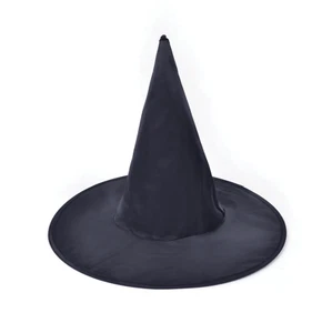 Sombrero Bruja Negro Nylon Liso Halloween OZ Eastwick Accesorio de Disfraz - Imagen 1 de 1