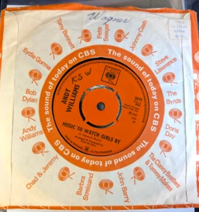 HEAR Andy Williams EZ Pop Mod 45 Music To Watch Girls By Face I Love UK VG+ - Picture 1 of 3