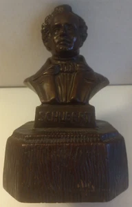 Vintage Thorens Spieluhrwerk Schubert Holzimitat Büste - Bild 1 von 7