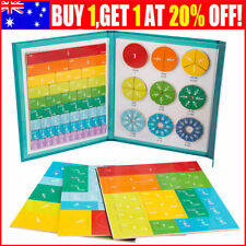 Kid Magnetic Fraction Learning Math Toys Wooden Fraction Book Set Parish Teachin