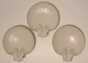 Piatto conchiglia capesante vintage Lenox Aegean Collection con bordo oro 5,5" (set di 3) - Foto 1 di 15