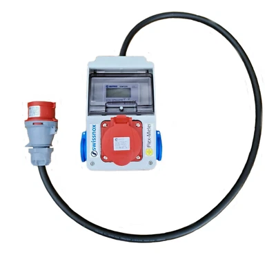 Mobiler Stromzähler CEE 400V/16A geeicht MID Reset Verteilerkasten Steckdose  - Bild 1 von 4