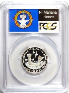 2009-S SILVER WASHINGTON QUARTER NO. MARIANA ISLANDS FLAG LABEL PCGS PR70DCAM - Picture 1 of 3