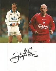 LIVERPOOL/LEEDS: GARY McALLISTER SIGNED 6x4 WHITECARD+2 UNSIGNED PHOTOS+COA - Picture 1 of 1