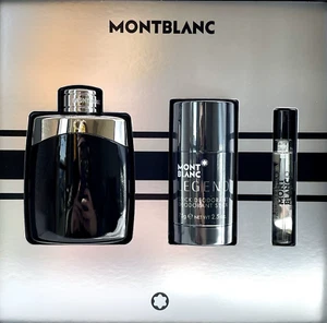 Mont Blanc Legend Men 3 Piece Set (3.4oz + 0.25oz EDT Spray + 2.5oz Deodorant) - Picture 1 of 2
