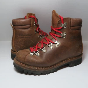 Vintage Raichle Men's Leather Mountaineering Hiking Trail Boots 4.5N SWITZERLAND - Picture 1 of 11