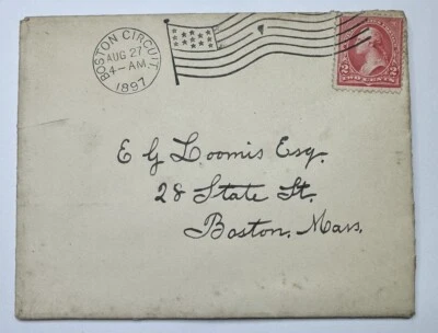 Massachusetts: Boston Circuit 1897 RPO Flag Cancel Boston & Maine RR Ephemera - Image 1 of 4