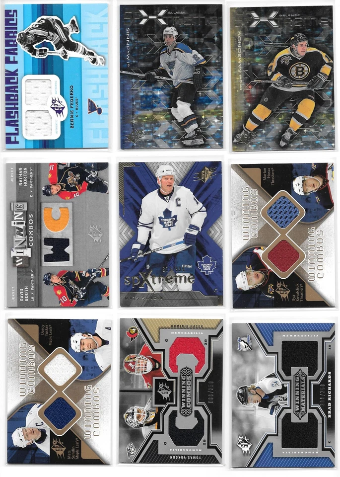 Upper Deck UD SPx Hockey Inserts, Parallels and Jerseys - Various Years - Image 1 of 1