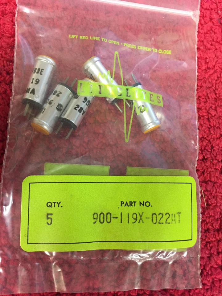 900-119x-022at LITTELFUSE янтарный индикатор лампа 28V 40 MA 5 шт. - Изображение 1 из 1