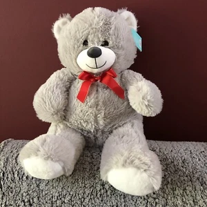 Hug Me Jumbo grau Teddybär Walgreens exklusiv 2024 super weich rot Schleife Neu mit Etikett - Bild 1 von 11