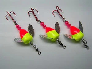 SPIN N GLO LOT 3 SPINNER LURE TROUT SALMON STEELHEAD ALASKA AUSTRALIA WORDEN'S - Picture 1 of 4