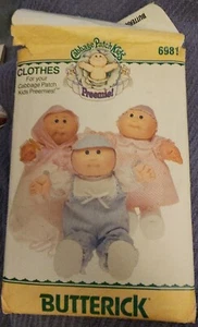 NEW Clothes Cabbage Patch Preemie Doll Butterick 6981 Pattern + Vtg Doll Clothes - Picture 1 of 16