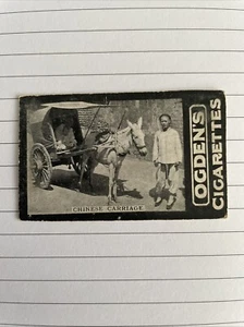1901 OGDENS TAB Chinese Carriage CIGARETTE CARD , Photo Vintage - Picture 1 of 4