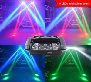 Mini 8x3W LED Spider Beam Moving Head Dual Sweeper Schläger Effekt DJ Spider Licht - Bild 1 von 6