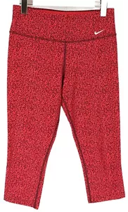 NIKE Dri-Fit Legend 2.0 Mezzo Trousers Women's MEDIUM Red Sports Capri - Picture 1 of 6