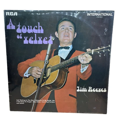 Jim Reeves A Touch of Velvet Vinyl LP RCA Album Sleeve & Inlay Country Ballad - Image 1 of 4