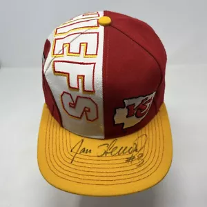 Vintage 90s Drew Pearson KC Chiefs Snapback Hat Spellout Logo NFL Jan Stenerud - Picture 1 of 7