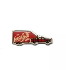 Unusual Coke Logo Truck & Trailer Shaped Coca-Cola Coke Advertising Lapel Pin - Picture 1 of 1