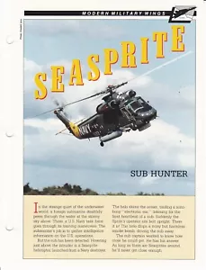 Hoja de especificaciones de helicóptero Kaman SH-2 Seasprite Navy "Sub Hunter" tarjeta informativa - Imagen 1 de 2