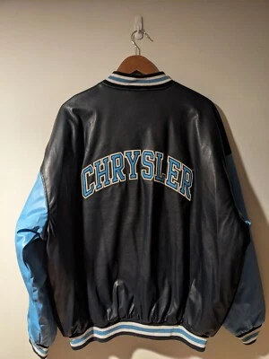 Chaqueta Varisty Vintage Chrysler Motors XX-Large Negra Azul Foto 1 de 4
