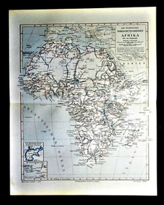 1904 Antica Stampa..AFRICA ATTRAVERSO VIAGGI DI RICERCA AD OGGI.MEYERS.. Aetna. - Bild 1 von 1