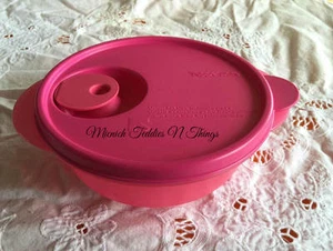 TUPPERWARE   CRYSTALWAVE 600 mL MICROWAVE BOWL  PUNCH PINK - Picture 1 of 5