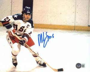 MIKE ERUZIONE SIGNED HANDSIGNIERT 8x10 FOTO OLYMPIADE GOLD HOCKEY HELD BECKETT BAS - Bild 1 von 2