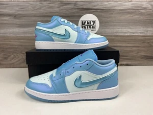 *Nike Air Jordan 1 Low SE 'Aquarius Blue' Glacier UNC (FN7366 400) GS Youth - Picture 1 of 10