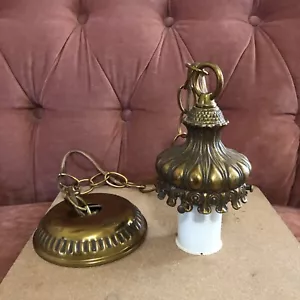 Vintage Metallguss Hängelampe Schirm Halter Baldachin 3" Monteur Deckenbefestigung - Bild 1 von 6
