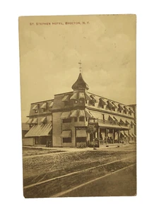 Brocton New York NY St. Stephen Hotel Chautauqua Cnty 1914 cartolina annullo francobollo - Foto 1 di 3