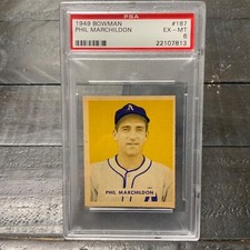 1949 Bowman Phil Marchildon #187 *Athletics* PSA 6 EX-MT