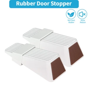 2-PACK Premium Rubber Door Stoppers Wedge, Door Stops for Carpet Heavy Duty New - Picture 1 of 8