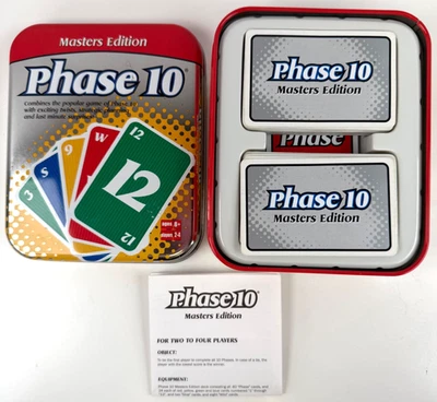 Phase 10 Masters Edition Card Game Tin Fundex Complete 2003 All Cards Included - Image 1 of 4