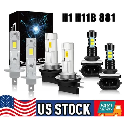 FOR Hyundai Elantra 2007 2008 2009 2010 6X LED Headlight Hi/Lo + Fog light bulbs - Image 1 of 4