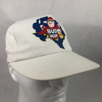 DE COLECCIÓN NOS BUD MAN GENUINO TEXAN BUDWEISER ANHEUSER-BUSCH SNAPBACK EE. UU. Foto 1 de 4