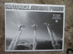IMPRESIONES HISTÓRICAS DE AVIACIÓN - Seis impresiones enmarcables en blanco y negro 8"x10" - Nuez árbol - Imagen 1 de 2